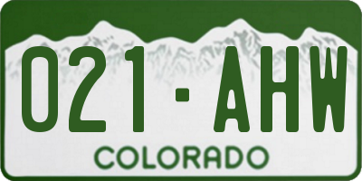 CO license plate 021AHW