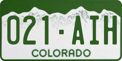 CO license plate 021AIH