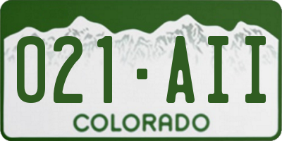 CO license plate 021AII
