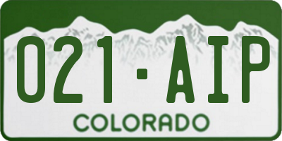 CO license plate 021AIP