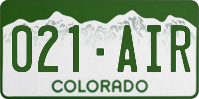 CO license plate 021AIR