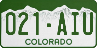 CO license plate 021AIU