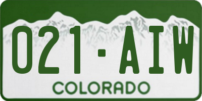 CO license plate 021AIW
