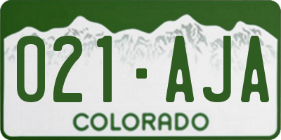 CO license plate 021AJA