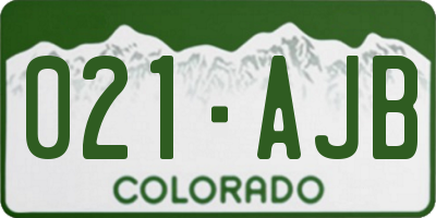 CO license plate 021AJB