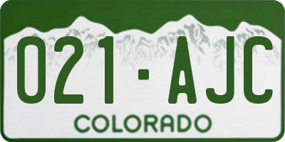 CO license plate 021AJC