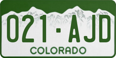 CO license plate 021AJD