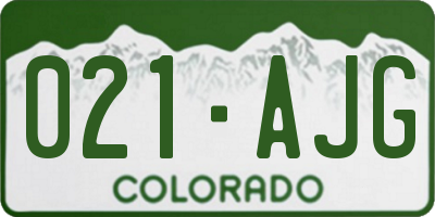 CO license plate 021AJG
