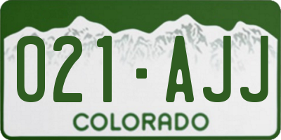 CO license plate 021AJJ