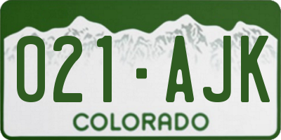 CO license plate 021AJK