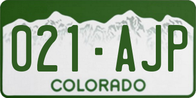 CO license plate 021AJP