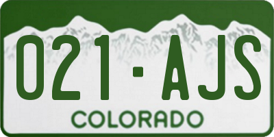 CO license plate 021AJS