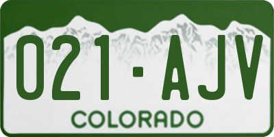 CO license plate 021AJV