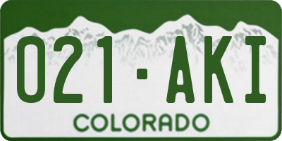 CO license plate 021AKI