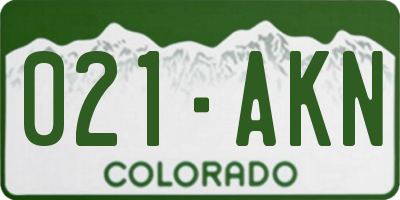 CO license plate 021AKN