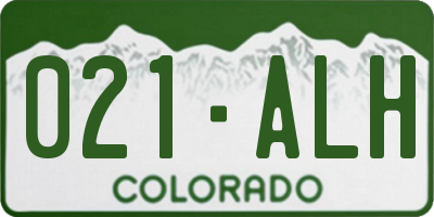 CO license plate 021ALH