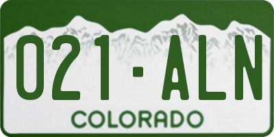 CO license plate 021ALN