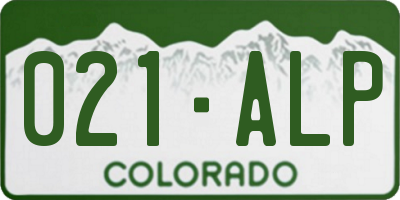 CO license plate 021ALP