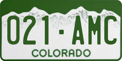 CO license plate 021AMC