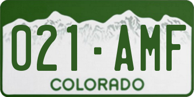 CO license plate 021AMF