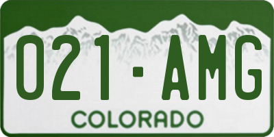 CO license plate 021AMG