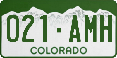 CO license plate 021AMH