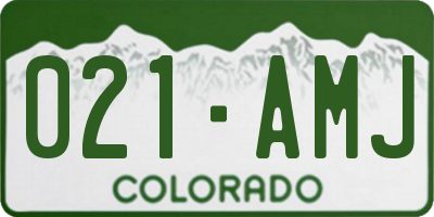 CO license plate 021AMJ