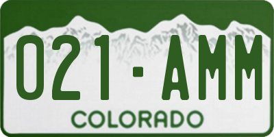 CO license plate 021AMM
