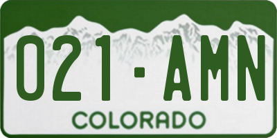 CO license plate 021AMN