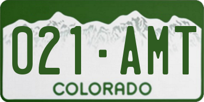 CO license plate 021AMT