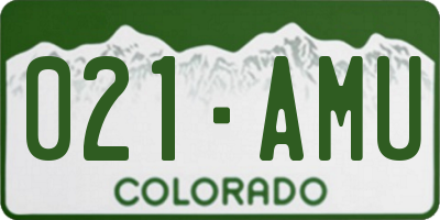 CO license plate 021AMU