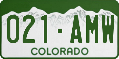 CO license plate 021AMW