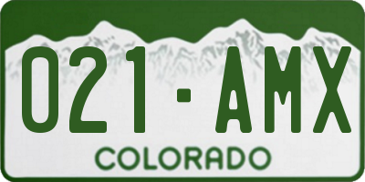 CO license plate 021AMX