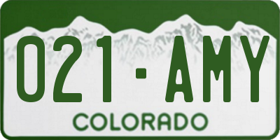 CO license plate 021AMY