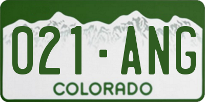 CO license plate 021ANG