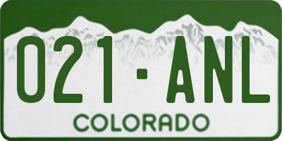 CO license plate 021ANL