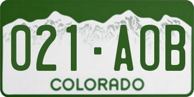 CO license plate 021AOB