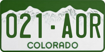 CO license plate 021AOR