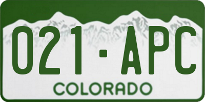 CO license plate 021APC