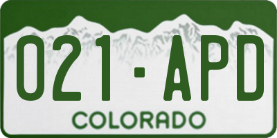 CO license plate 021APD
