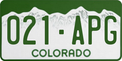 CO license plate 021APG