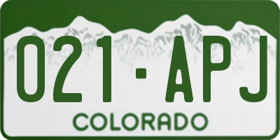 CO license plate 021APJ