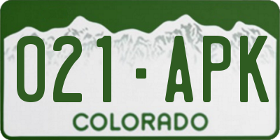 CO license plate 021APK