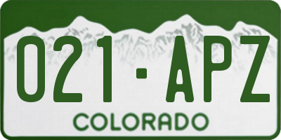 CO license plate 021APZ