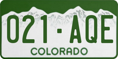 CO license plate 021AQE