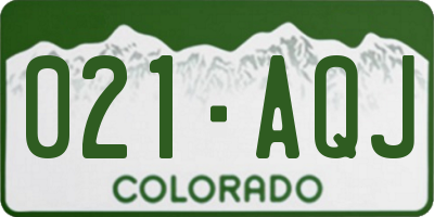CO license plate 021AQJ