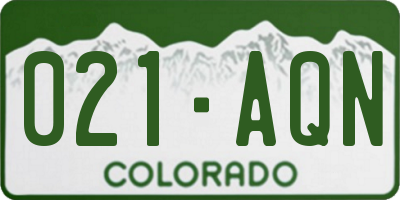 CO license plate 021AQN