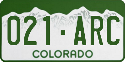 CO license plate 021ARC