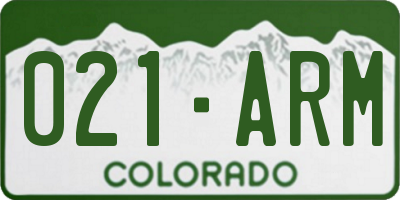 CO license plate 021ARM
