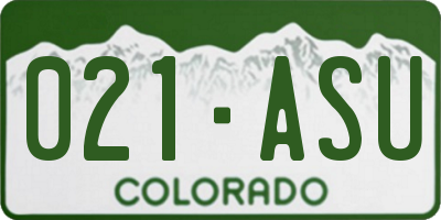 CO license plate 021ASU